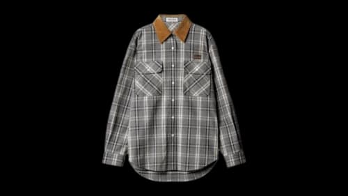 Miu Women's Check Flannel Shirt Grey