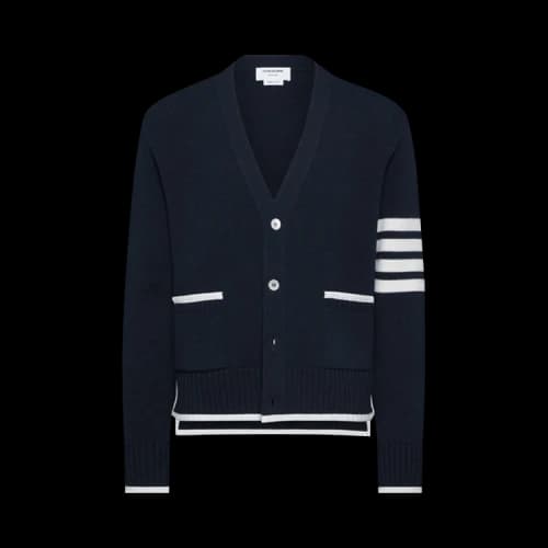 Thom Browne Milano Stitch V Neck Cardigan 'Navy'