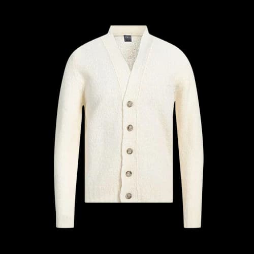 Amiri Leather Front Cardigan 'Alabaster'