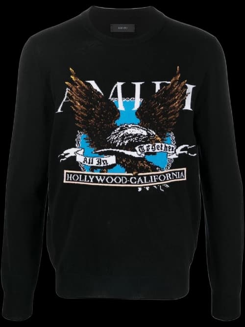AMIRI Eagle Cashmere Sweater Black