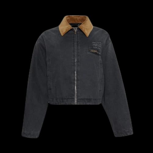 Miu Crop Trucker Jacket 'Grey'