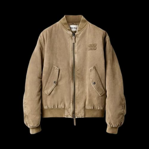 Miu Gabardine Bomber Jacket 'Tundra'