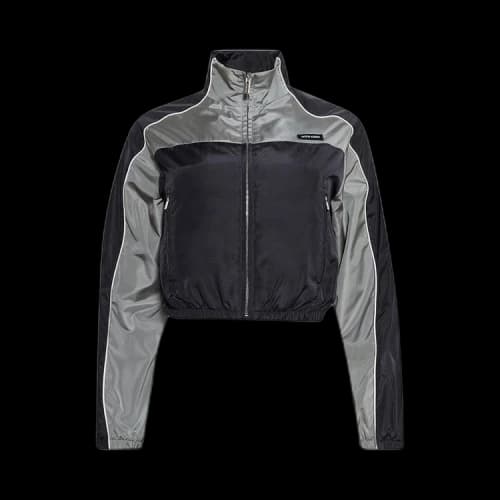 Miu Technical Silk Zipper Blouson 'Blue/Lead Grey'