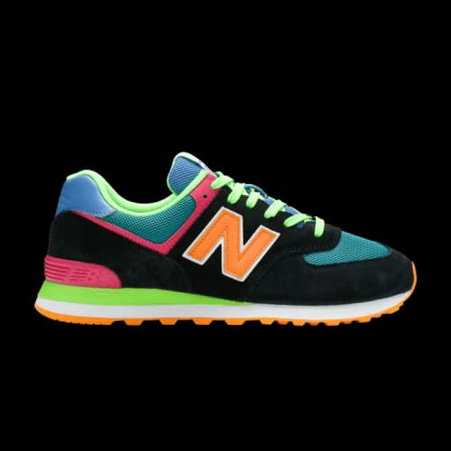 New Balance 574 Black Lime Multi