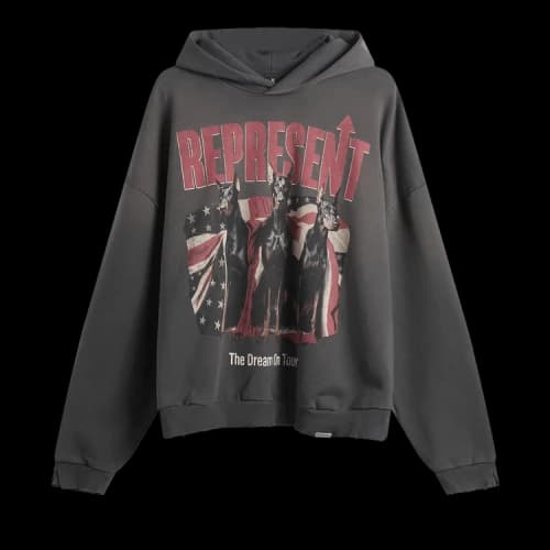 Represent Clo American Dream Tour Hoodie 'Sun Fade Grey'