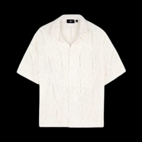 Represent Clo All Over Crochet Shirt 'Off White'