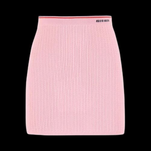 Miu Viscose Logo Mini Skirt 'Pink'
