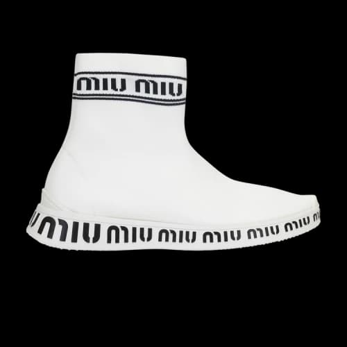 Miu Logo Pull On High 'White Black' (Women's)