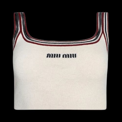 Miu Knit Crop Tank Top 'Natural'
