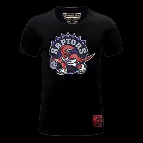 Mitchell & Ness Printing Round Neck Short Sleeve Toronto Raptors Team Couple Style Black
