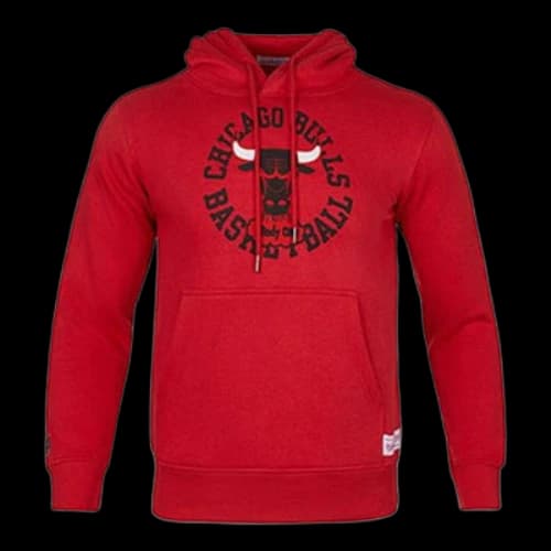 Mitchell & Ness hooded Athleisure Casual Sports Pullover Chicago Bulls Couple Style Red