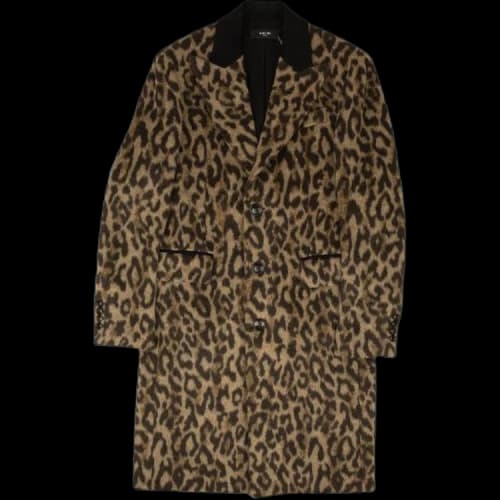 Amiri Leopard Print Single Breasted Coat 'Brown'