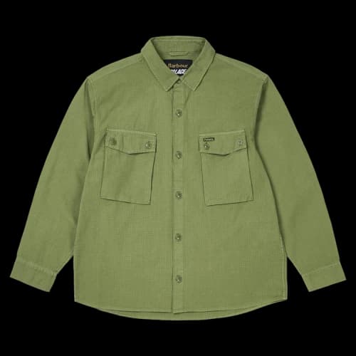 Palace x Barbour Officer Shirt 'Olive Drab'