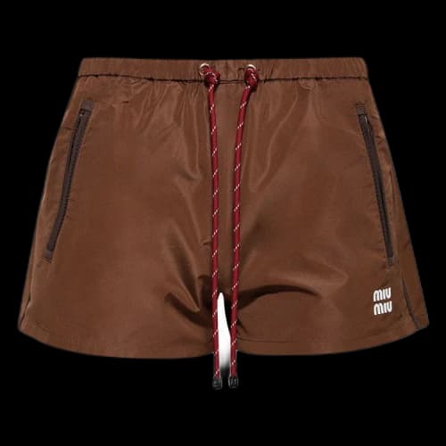 Miu Technical Fabric Shorts 'Cocoa Brown'