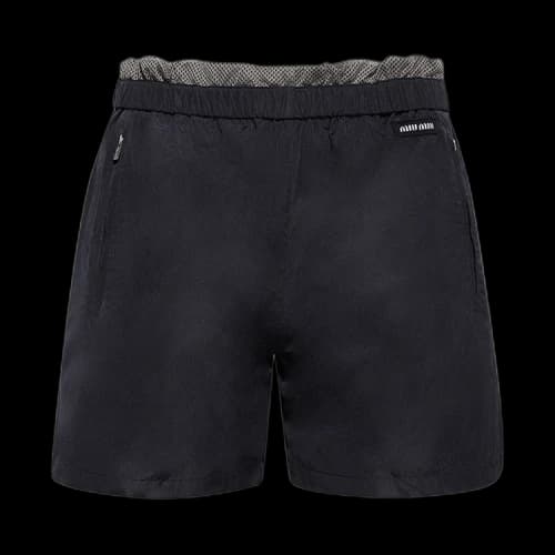 Miu Technical Silk Bermuda Shorts 'Blue'