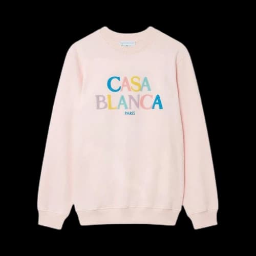 Casablanca Stacked Logo Chenille Embroidered Sweatshirt 'Pale Pink'