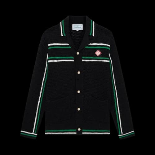 Casablanca Crochet Effect Tennis Shacket 'Black'