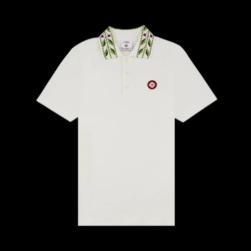 Casablanca Laurel Pique Polo 'White'