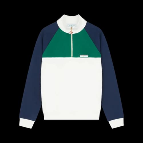 Casablanca 1/4 Zip Color Block Sweatshirt 'Black/Blue/Green'