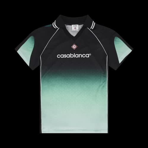 Casablanca Gradiant Jacquard Monogram Soccer Jersey 'Black'