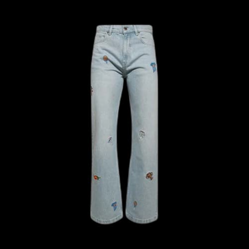 Casablanca Embroidered Motif Jeans 'Light Vintage Wash'