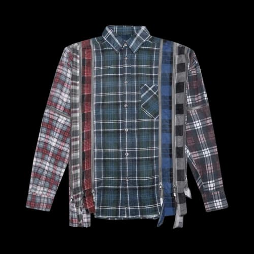 Needles Flannel Shirt 7 Cuts Zipped Wide Reflection Shirt 'Assorted'