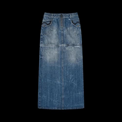 Martine Rose Zip Off Denim Skirt 'Blue'