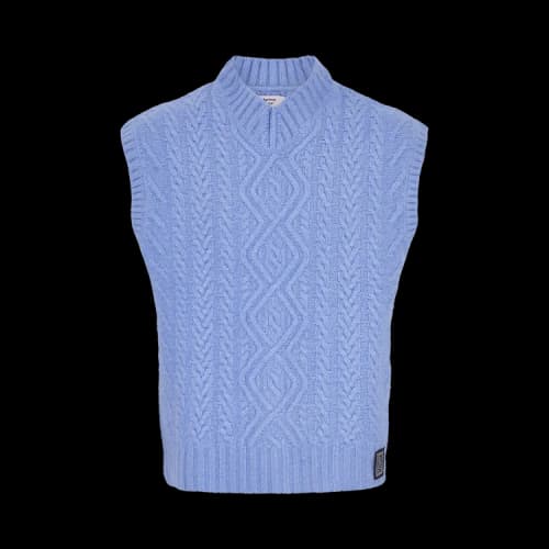 Martine Rose Boiled Cable V-Neck Vest 'Cornflower Blue'