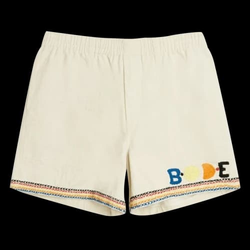 Bode Donkey Party Rugby Short 'Ecru/Multicolor'