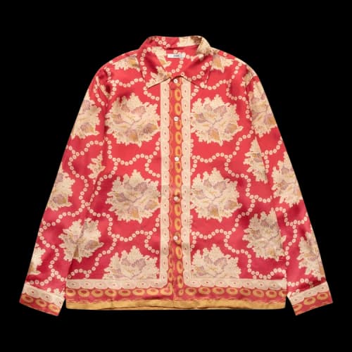 Bode Coral Bells Long-Sleeve Shirt 'Red/Multicolor'