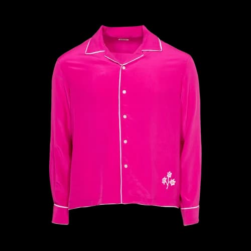Bode Shadow Jasmine Long-Sleeve Shirt 'Fuchsia'
