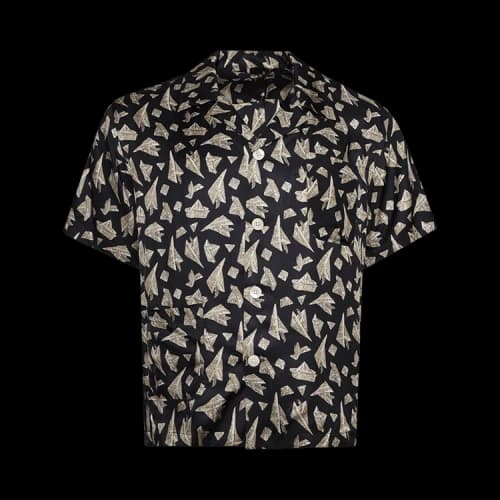 Bode Paper Hat Short Sleeve Shirt 'Black'