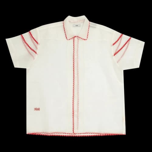 Bode Red Rickrack Short-Sleeve Shirt 'Red/White'