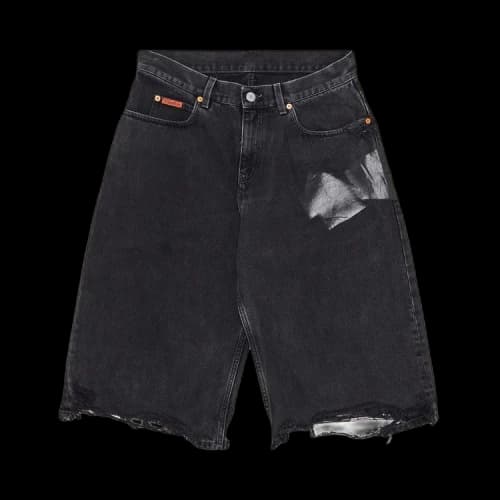 Martine Rose Jean Short 'Black Wash/Gaffer Tape'