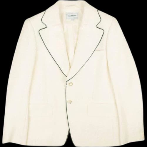 Casablanca Piped Wool Blend Tennis Jacket 'Off White'