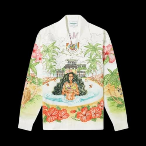 Casablanca Printed Silk Twill Shirt 'Kamehameha'
