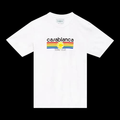 Casablanca Vintage Tennis Stripe T-Shirt 'White'