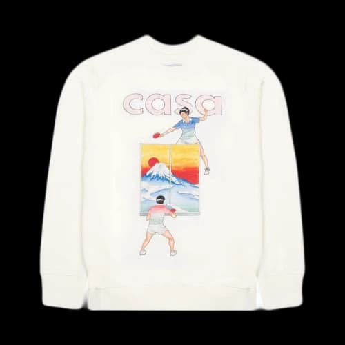 Casablanca Fuji Ping Pong Printed Sweatshirt 'Off White'