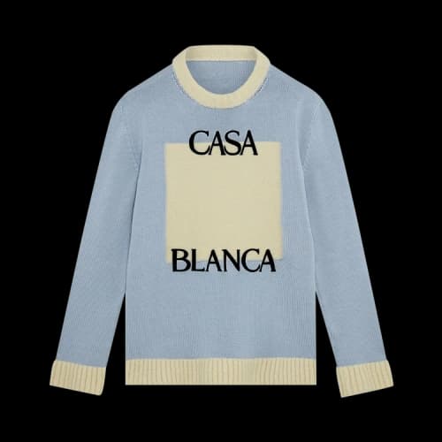 Casablanca Knit Logo Sweater 'Light Blue'