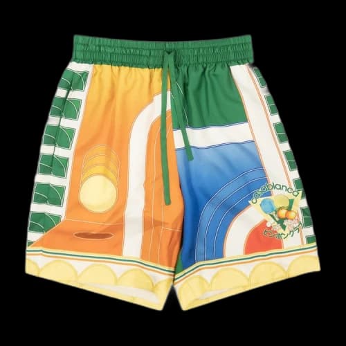 Casablanca Silk Shorts With Drawstrings 'Reve De Tennis'