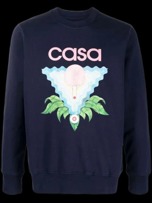 Casablanca Memphis Icon Crewneck Sweatshirt Blue