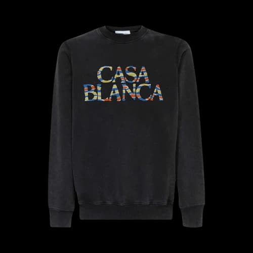 Casablanca Ange De Jour Stacked Logo Chenille Sweatshirt 'Grey'