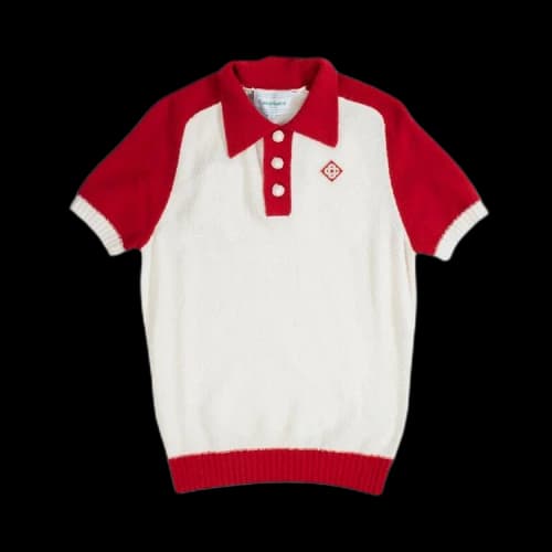 Casablanca Boucle Raglan Polo 'White'