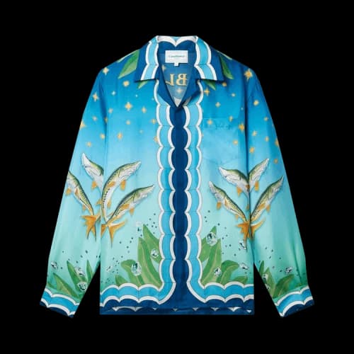 Casablanca x Caviar Kaspia Caviar Club Cuban Collar Silk Shirt 'Multicolor'