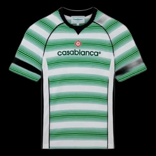 Casablanca Logo Stripe Paneled T-Shirt 'Green'