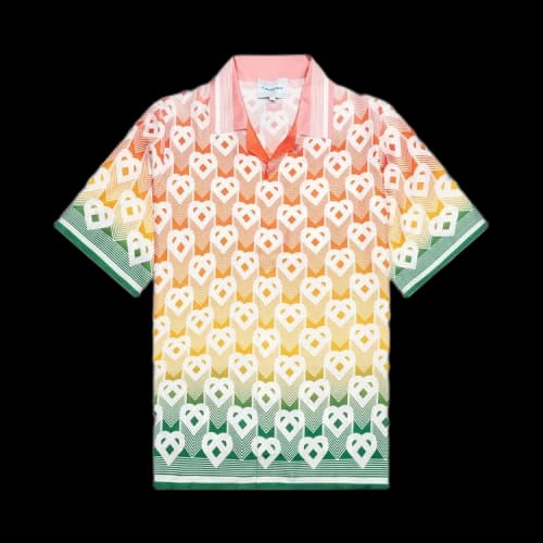 Casablanca Cuban Collar Short-Sleeve Shirt 'Heart Monogram Gradient'