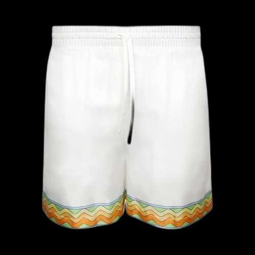 Casablanca Afro Cubism Tennis Club Silk Shorts 'White'