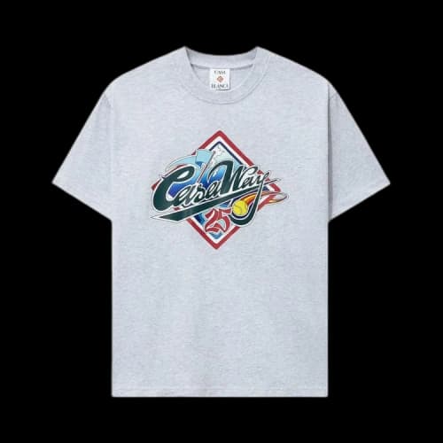 Casablanca Casa Way World Series Printed T-Shirt 'Grey Marle'