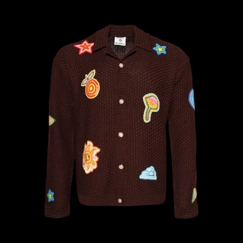 Casablanca Motif Crochet Shirt 'Brown'