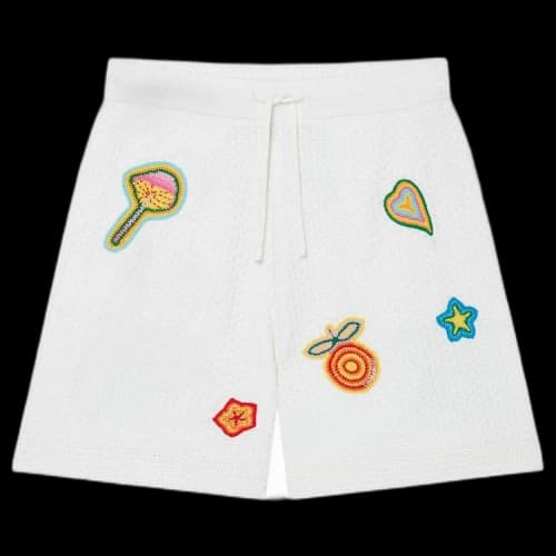 Casablanca Crochet Motif Shorts 'White'